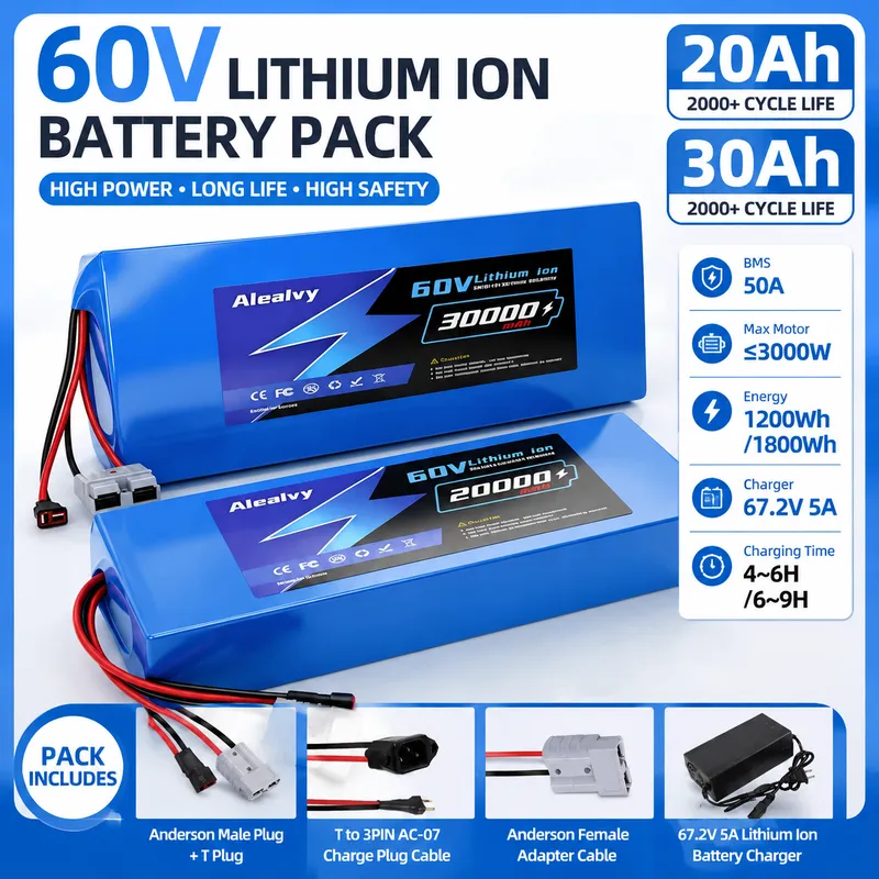   Pacco batteria al litio 2170 - 60V 30Ah 21700 Battery Pack recensione e prezzo